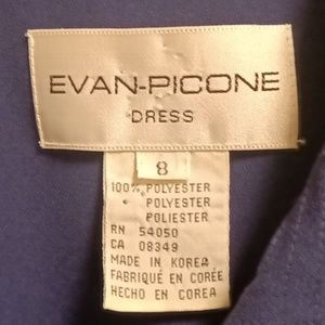 FINAL PRICE EVAN-PICONE l/s blue dress w blue buttons/saggy pockets Sz 8